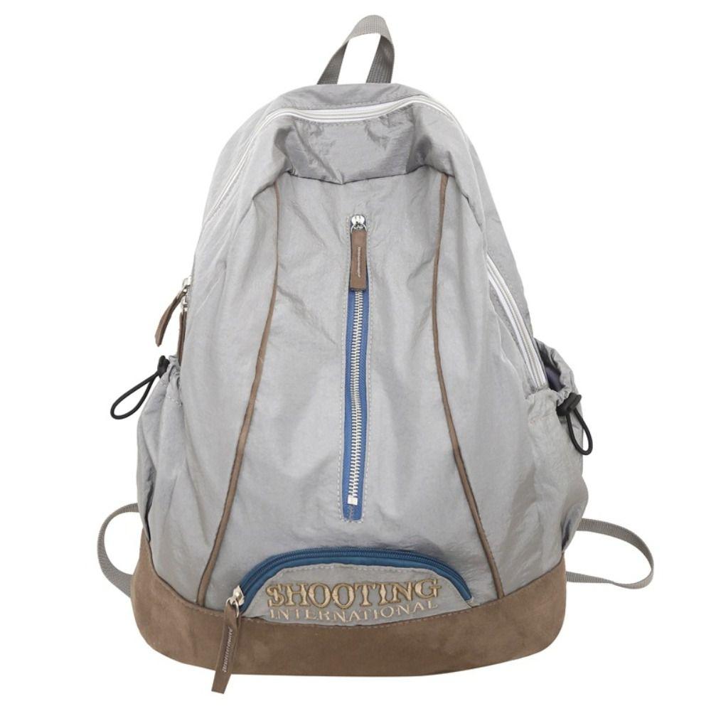 Embroidery Trendy Backpack Polyester Multi-pocket Casual Schoolbags Casual School Bags