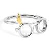 Harry Potter Sterling Silver Lightning Bolt & Glasses Ring Small