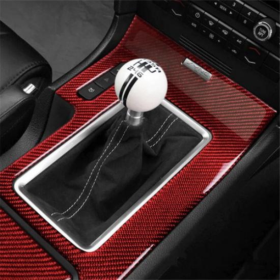 Bright Red Carbon Fiber Car Console Panel Sticker For Ford Mustang 2009-2013 LHD