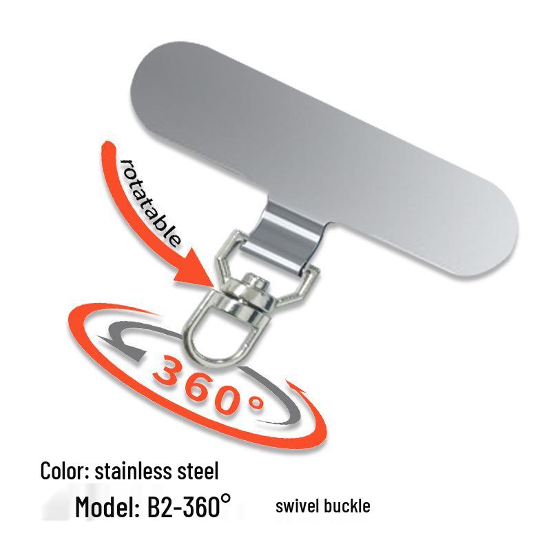 

Stainless Steel 360° Rotating Phone Lanyard Clip with Gasket Pads
