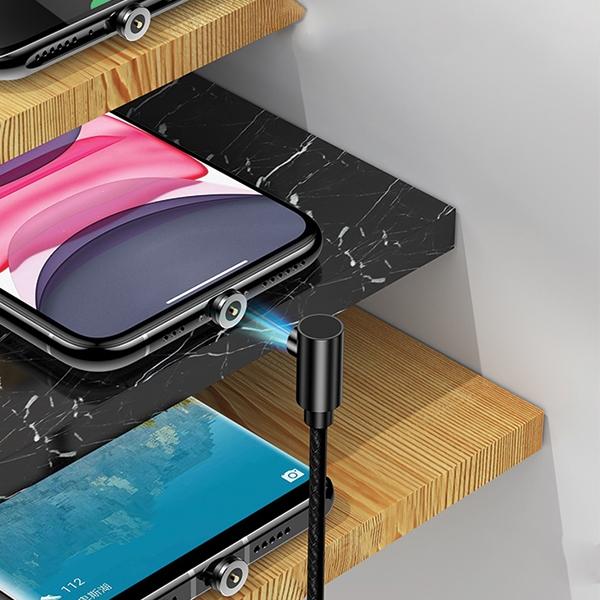 USAMS Lightning Cable 1M Right Angle Magnetic Red/Red Sj444Usb02 (Us-Sj444)