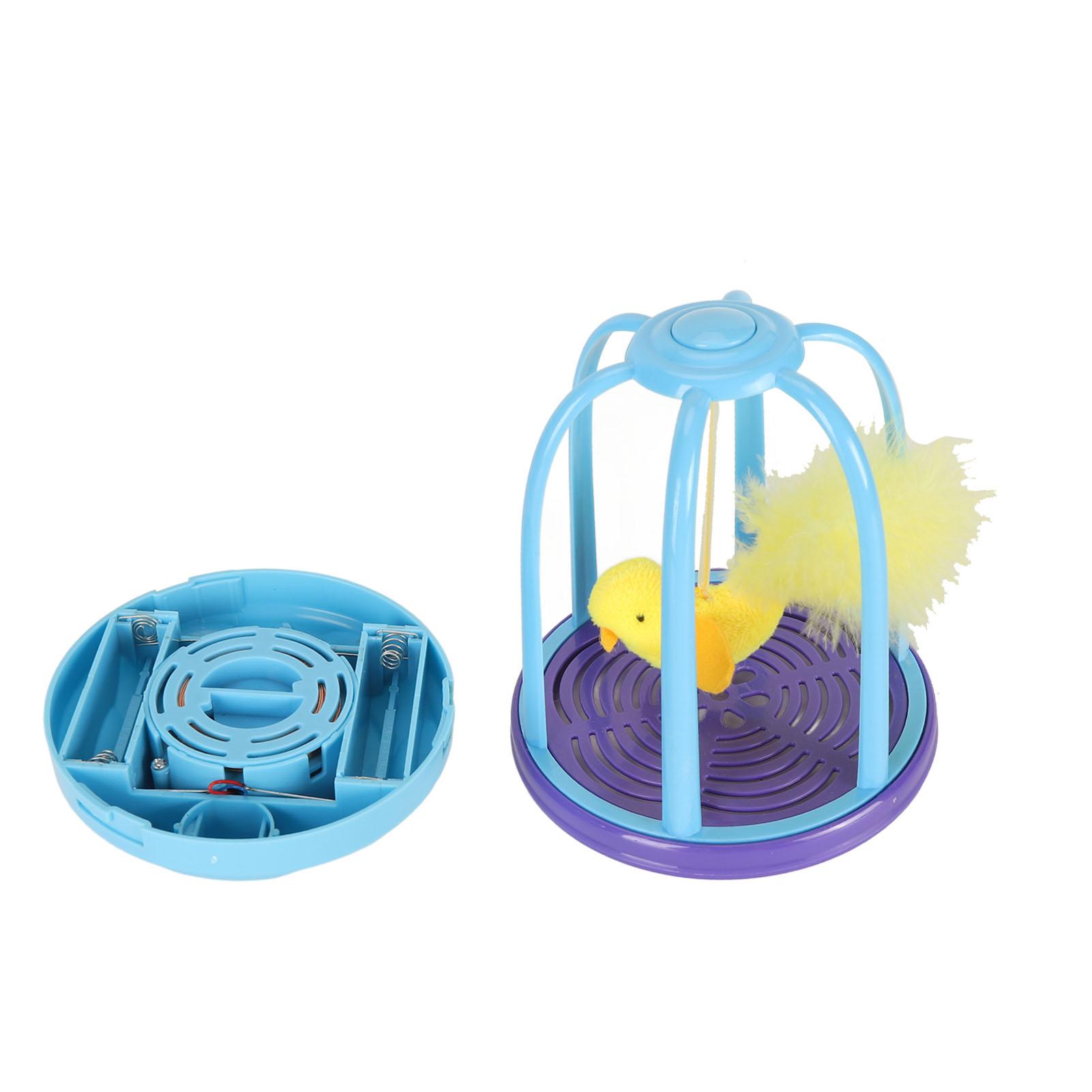 

Bird Cage Cat Toy Electric Cat Squeaky Toy Interactive Boredom Anxiety Reduction Cat Toy for Adult Cats синий