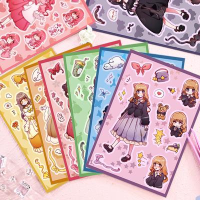 8 Kardemom Meisje Guka Karakter Stickers DIY Handaccount Kleine Kaart Telefoonhoes Decoratie Koreaanse Ins