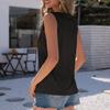 Summer Casual Solid Color Sleeveless Round Neck Small Sexy Zipper Decorated T-shirt Top