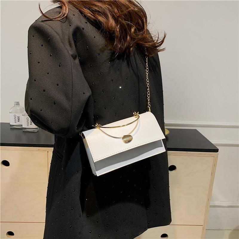 Fashionable Street Style Pu Leather Chain Shoulder Bag Beautiful Square Crossbody Bag