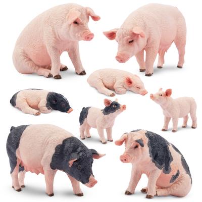 TOYMANY Farm Animal Figure Pig Parent and Child Realistic Animal Popular Animal Birthday New Ages 6 and Up 8-Piece Set, Models, Figures, Models, Toys,