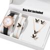 Damen Armbanduhr und Koordinierende Schmuckkollektion Anhänger Halskette Armband Ringe Ohrringe Modisches Damen Schmuckset