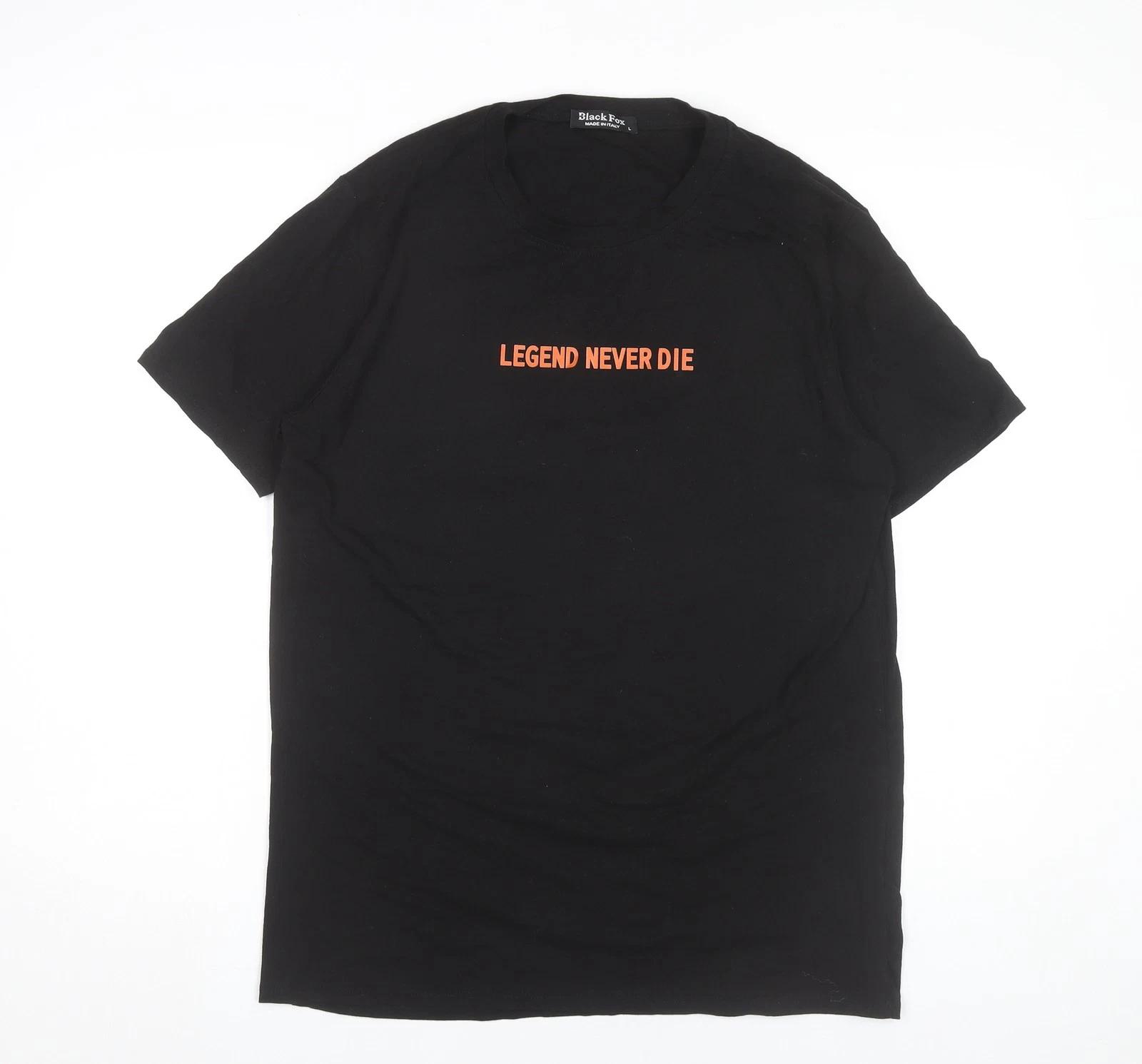 Black Fox Men s Black L Graphic Sports Quote T-Shirt XL