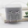 Bow Tassel Stud Earrings Female Tide Korean Temperament Niche Design Sense High-end Light Luxury Earrings