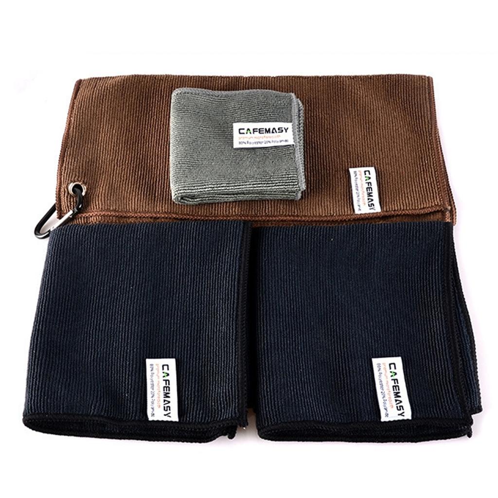 Compact Espresso Cleaning Cloths Set of 4 Soft Towels for Easy Maintenance