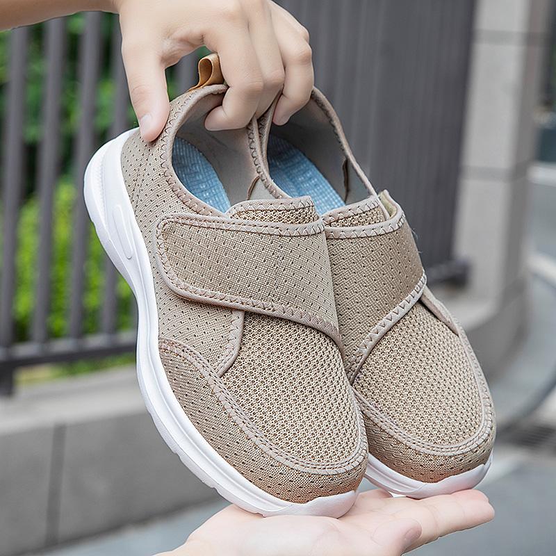 Dames Vulkaniserte Sko Ortopedi Brede Føtter Hovne Gåsko Hallux Valgus Justering Pustende Diabetessko for Kvinner