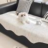 Irregular-Shaped Straight-Line Block Loveseat Pad Blanket Slipcover All-weather One-size Gentle Chenille Non-skid Washable Couch Pad
