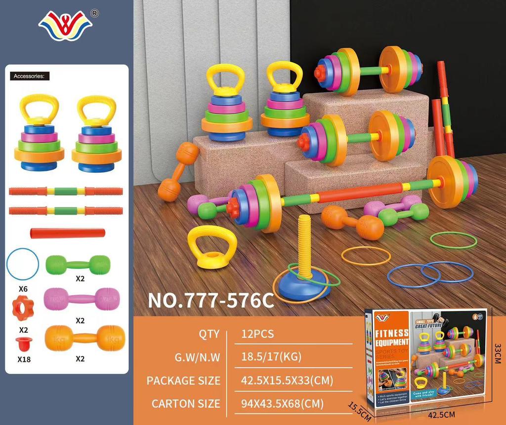 Verstellbare Hantel- und Langhantelspielzeuge für Kinder - Mit Wasser/Sand füllbare Gewichte für das Armtraining im Kindergarten/in der Grundschule