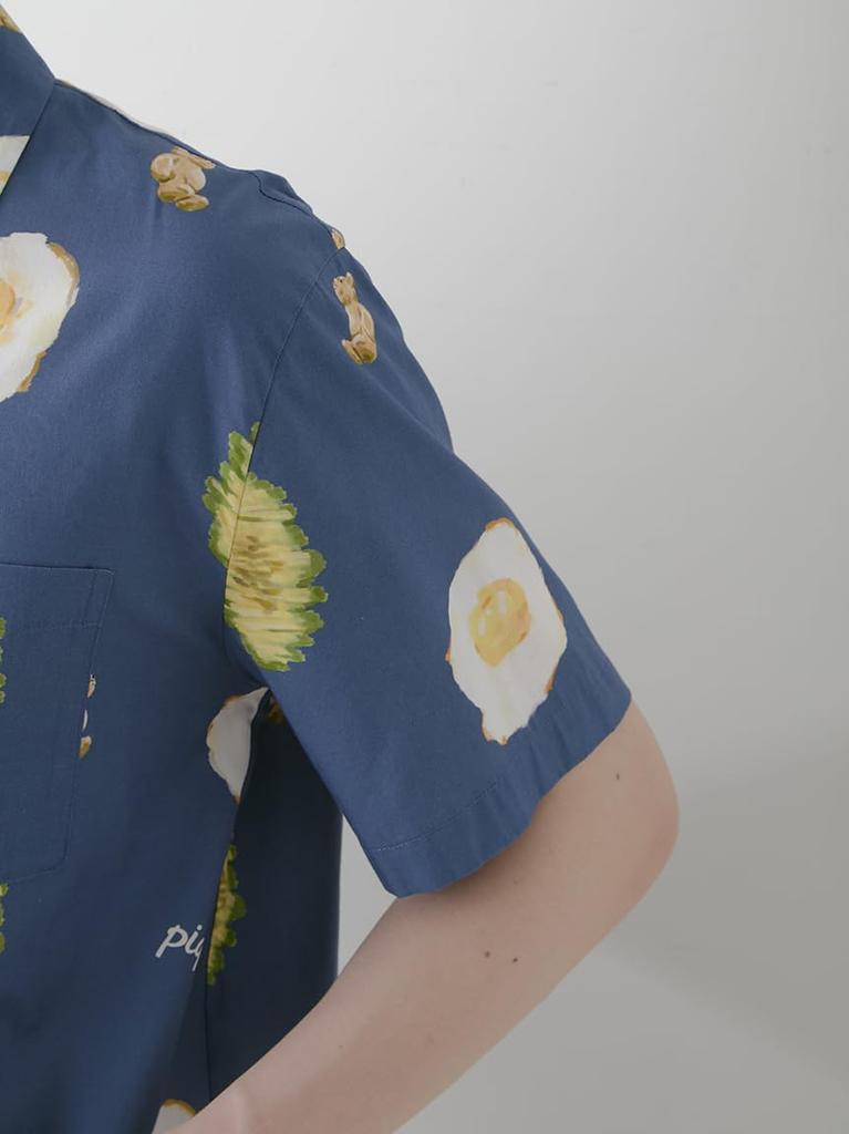 Gelato Pique HOMME Sunny Side Egg Print Hemd PHFT254929 NVY M Herren