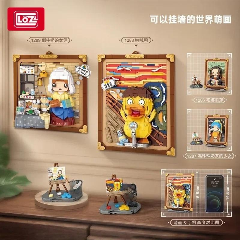 Loz Blocks Fun Creative 3D Painting Cat Educational Building Bricks Art Toys For Girl Present New Year Gift Christmas Santa