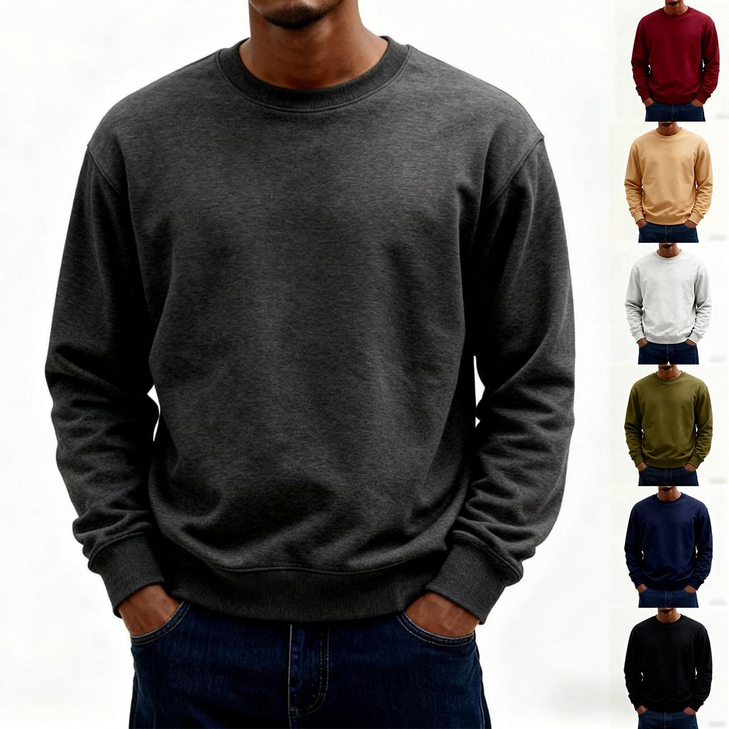 Mens Cable Knit Casual Long Leeve Crewneck Pullover Sweaters Textured