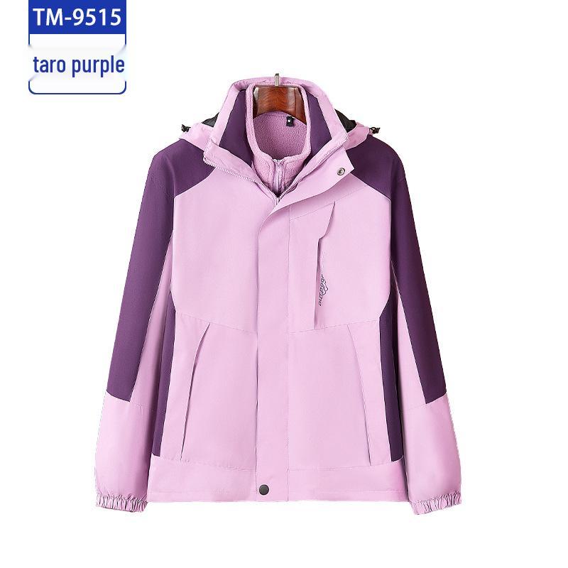 Autumn-Winter Fleece Shell Hiking Jacket with Detachable Liner and Hoodie