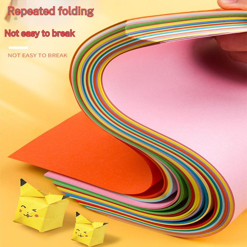 Square Origami Paper Double Sides Solid Color Folding Lucky Wish Paper Crane Multicolor Handmade DIY Scrapbooking Craft Decor