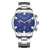 Top Brand Fashion Men's Watch Fake Three Eyes Quartz Steel Band Waterproof Student Men's Watch