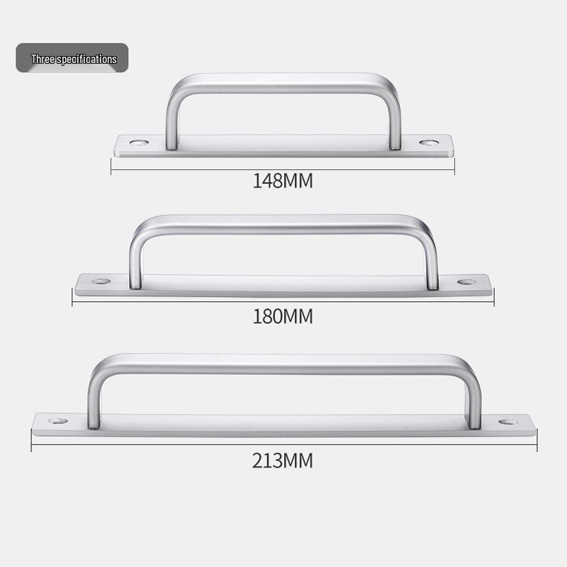 Aluminum Alloy No-Drill Anti-Theft Door Handle for Sliding, Bathroom, and Entrance Doors