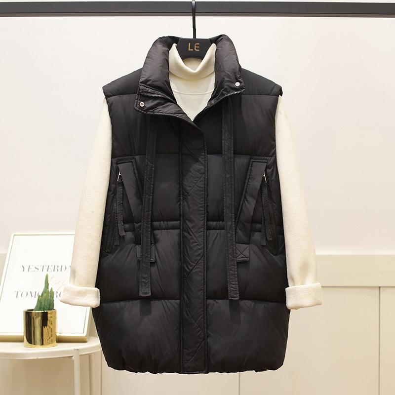 This year's popular large-size fat MM European station down cotton clothes vest women's stand-up collar waist loose vest jacket tide