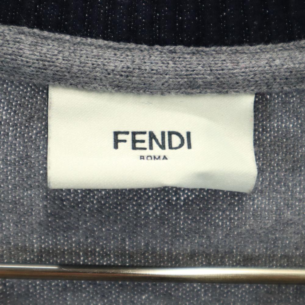 FENDI Made in Italy Cashmere Blend Long sleeve V neck knit cardigan 6A Kid's Used