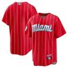 Cardigan de Tricô Liso Bordado para Homem Miami Marlins Uniforme de Basebol