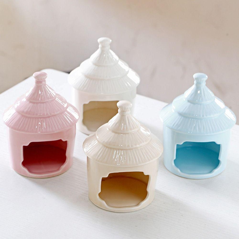 

Ceramic Hamster Nest Cooling Pet Hiding House Hamster Bed Desktop Ornament синій