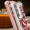 Red Lips Pattern Clear Slim Phone Case For Samsung S25 Ultra S24 FE S23 Plus A56 A36 A16 A55 A15 Lens Film Protection Shockproof Soft Silicone Cover