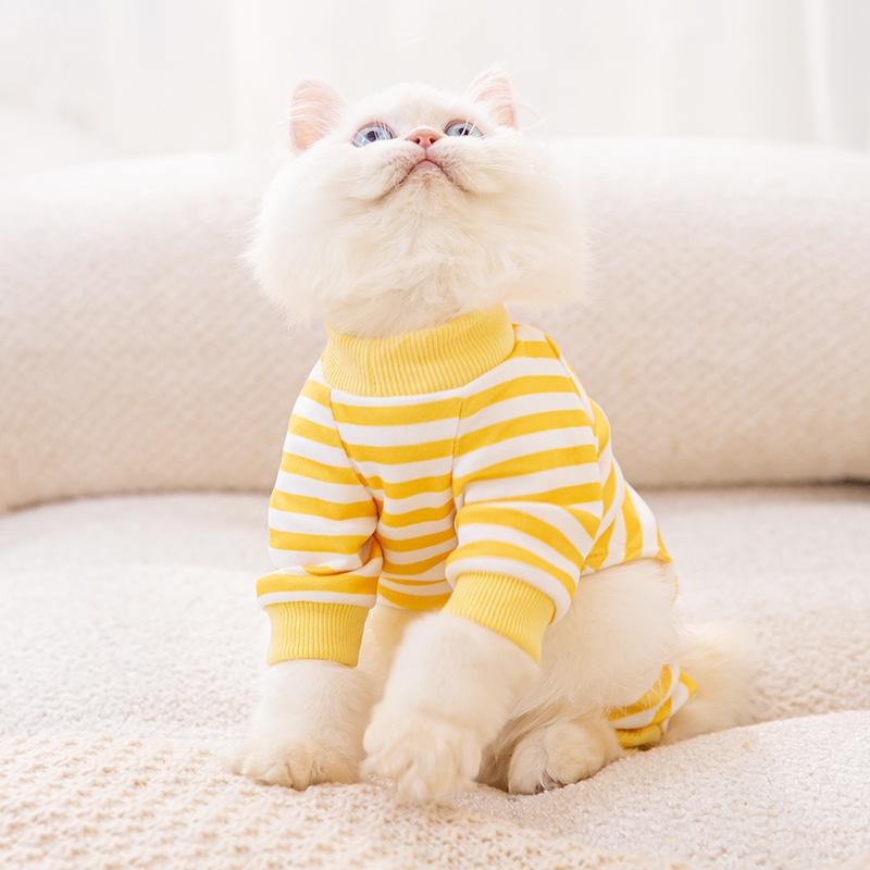 Autumn & Winter Warm Pet Outfit: Cute Four-Legged Cat & Puppy Clothes for Air Conditioning