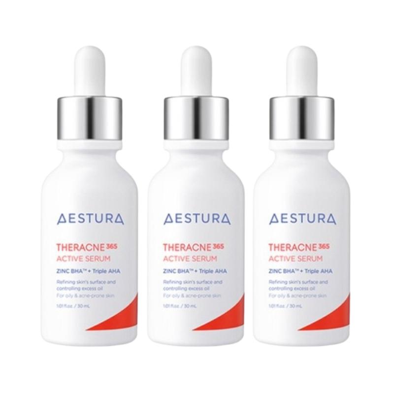 Aestura Theracne365 Active Serum 30ml – Zinc Sebum Control, AHA BHA PHA Care, Acne-Prone Skin Balancing Serum