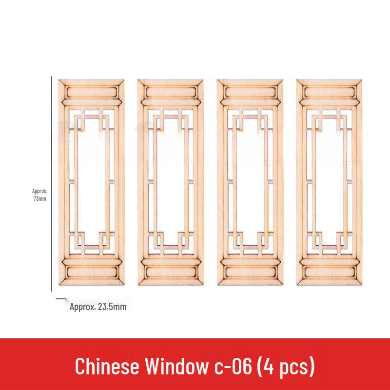 Китайский архитектурный модельный набор в стиле Хуэй: Деревянные двери и окна своими руками для проектов на песочном столе