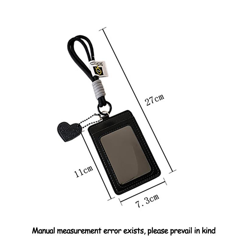 

Leather Card Holder ID Card Storage Protective Case Keyring Accessory Backpack Mini Accessory ID Card Holder