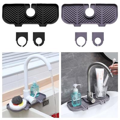 Bathroom Supplies Silicone Countertop Protector Sink Splash Guard Drip Catcher Mat Faucet Absorbent Mat Faucet Absorbent Pad
