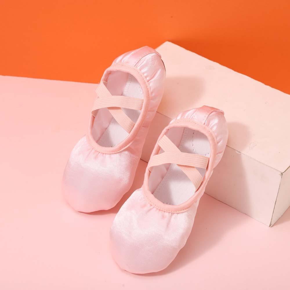 

PU Leather Soft Pointe Shoes Elastic Band Stain Dance Slippers Ballet Shoes for Girls Children 35 світло-рожевий колір