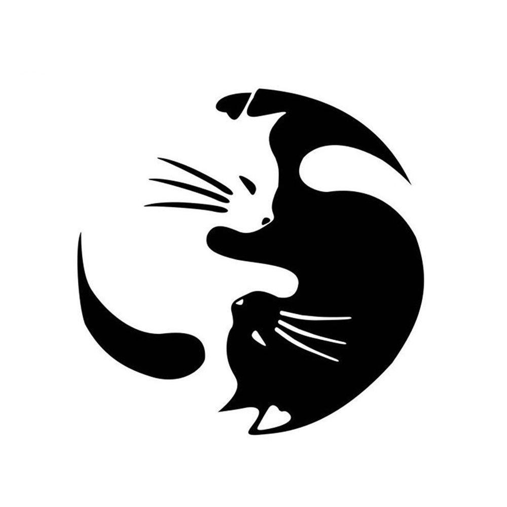 E-Fly Hugging Cat Cat Cat Cute Funny Car Sticker Decal Waterproof Sticker (White)