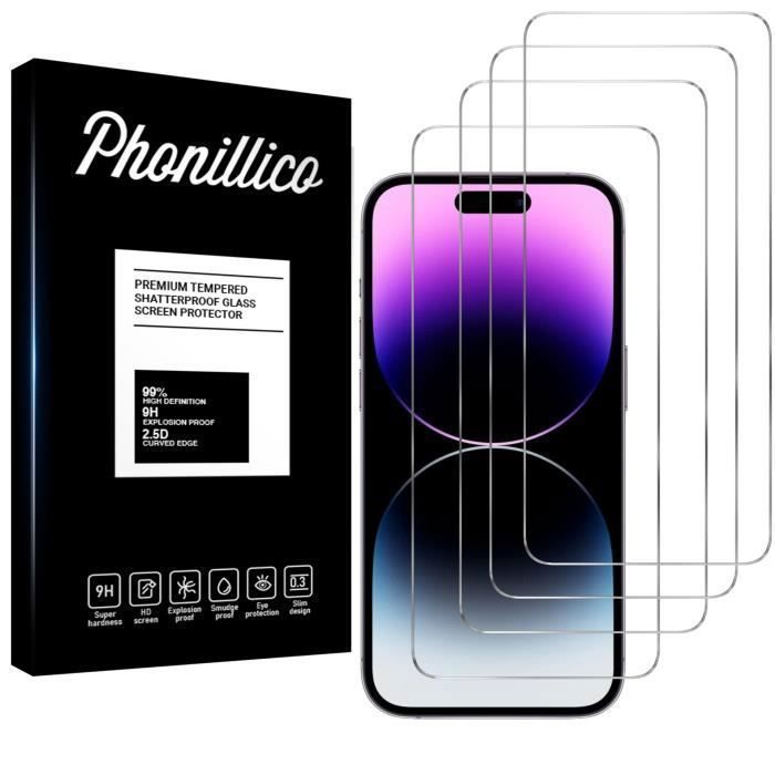 Screen Protector Film - Phonillico - iPhone 15 PRO MAX - Pack of 4 - Tempered Glass - Scratch-resistant
