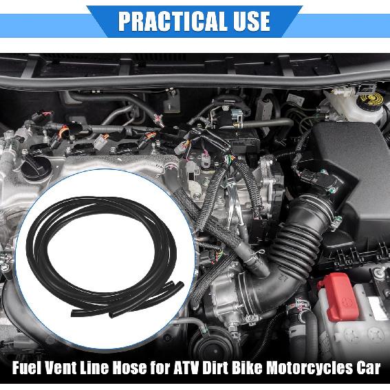 2 Stück Kraftstoffentlüftungsschlauch, 0,2"x39" 5mm x 1m Benzinleitung Kraftstoffschlauch Schlauch Universal für ATV Dirt Bike Go-Kart Langlebiges Polyurethan Schwarz