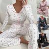 Women's Long Sleeve Floral Pajamas Set Casual Home Sleepwear