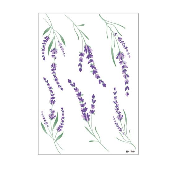 Jijijing 1 Sheet Colorful Flower Tattoo Stickers, Waterproof Temporary Fake Arm Chest Shoulder Tattoos for Women