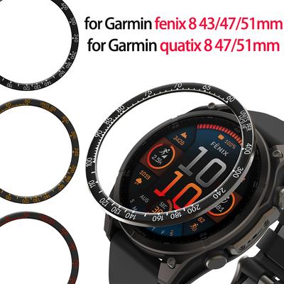 Chytré hodinky Kovová luneta pro Garmin Fenix 8 51mm 47mm 43mm Rám s časovou/rychlostní stupnicí Ochranný kroužek pro quatix 8 51mm 47mm Nárazník
