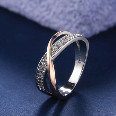 1pcs Cross Ring Rose Gold Ring Diamond Ring Ladies Jewelry