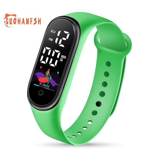 Fashion Sports Bracelet with LED Display, Rounded Dial, Adjustable Silicone Strap, Digital Watch