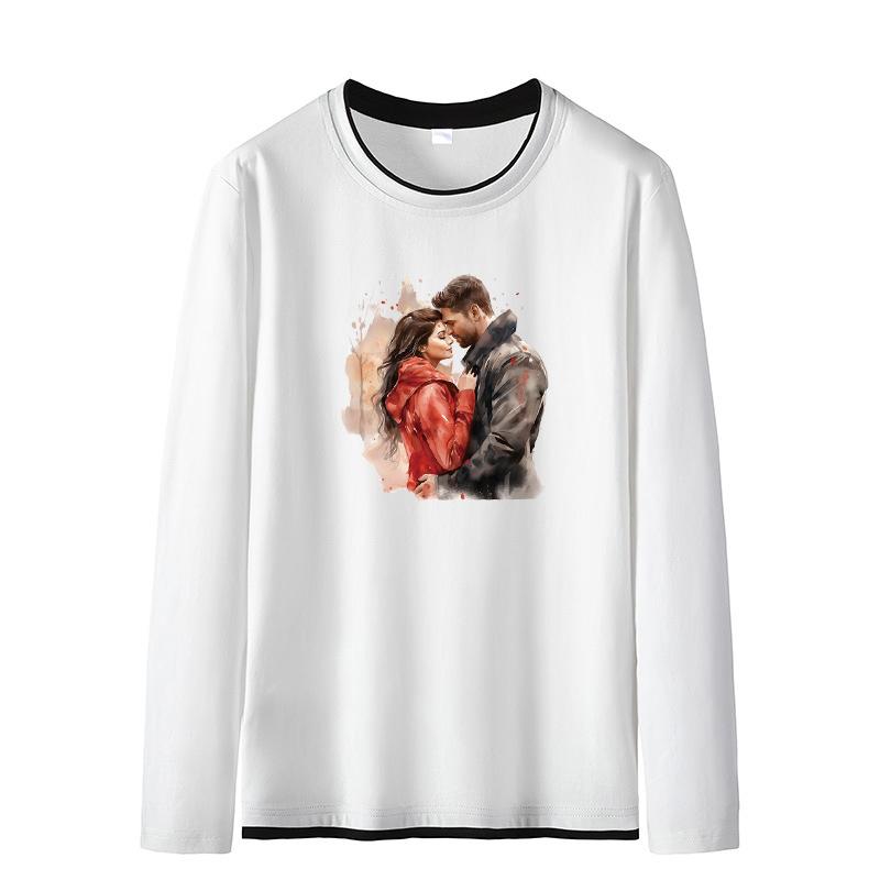 Man Woman Thermal Patch Romantic Parches Ropa T-Shirt Hoodies Heat Press Appliqued Clothes Stickers Diy Iron Patch Stickers