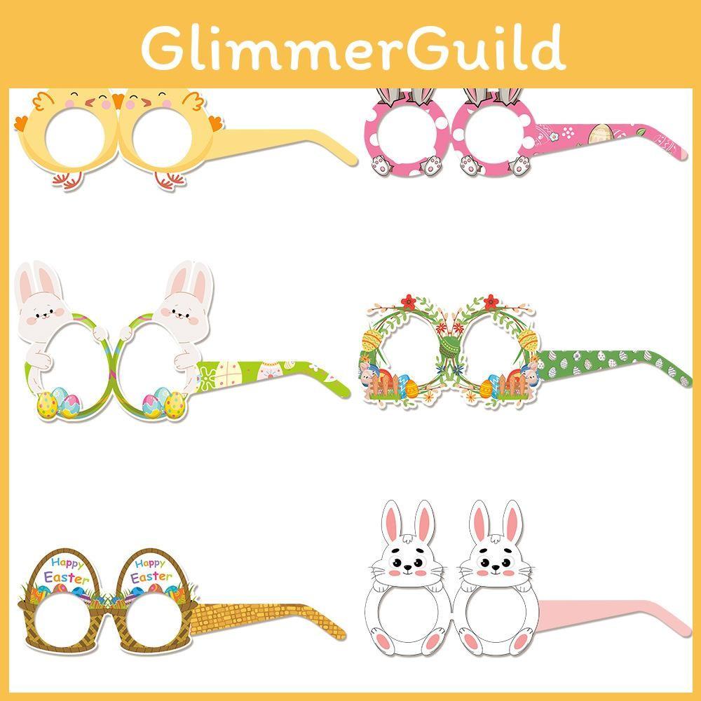 Celebration Easter Rabbit Paper Glasses Photo Prop Set For Kids Adults And