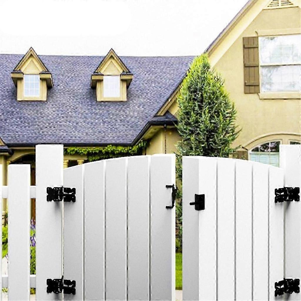 Heavy Duty Self Closing Gate Hinges for Wooden Fences Gates, 90 Degree Adjustable Gate Door Hinges Hardware Kit 2 Pack