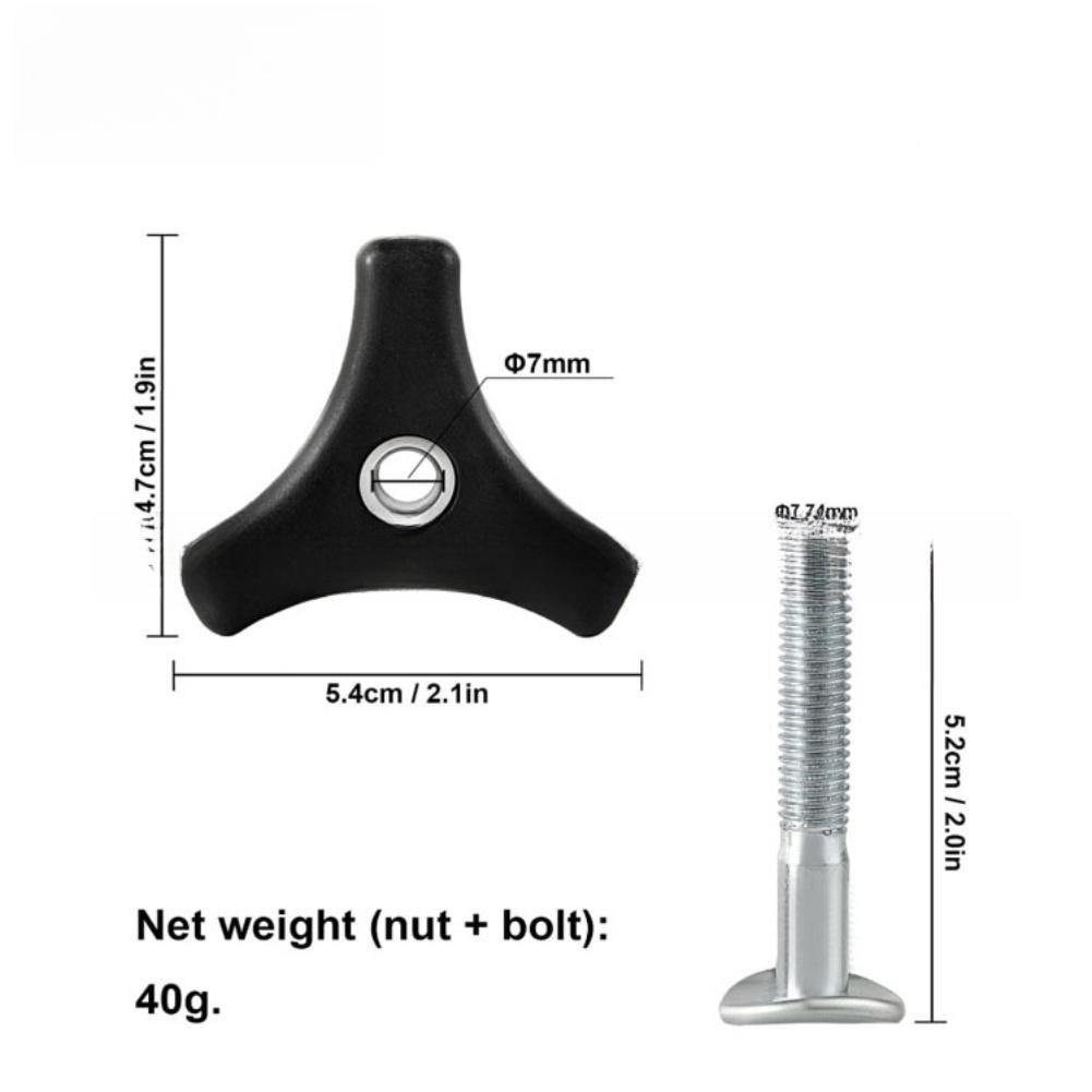 Lawn Mower Handle Bolt Triangle Handle Knob Nut Screw Bolt for Most Lawn Machines with ABS Plastic and Zinc Plated Iron China Mainland