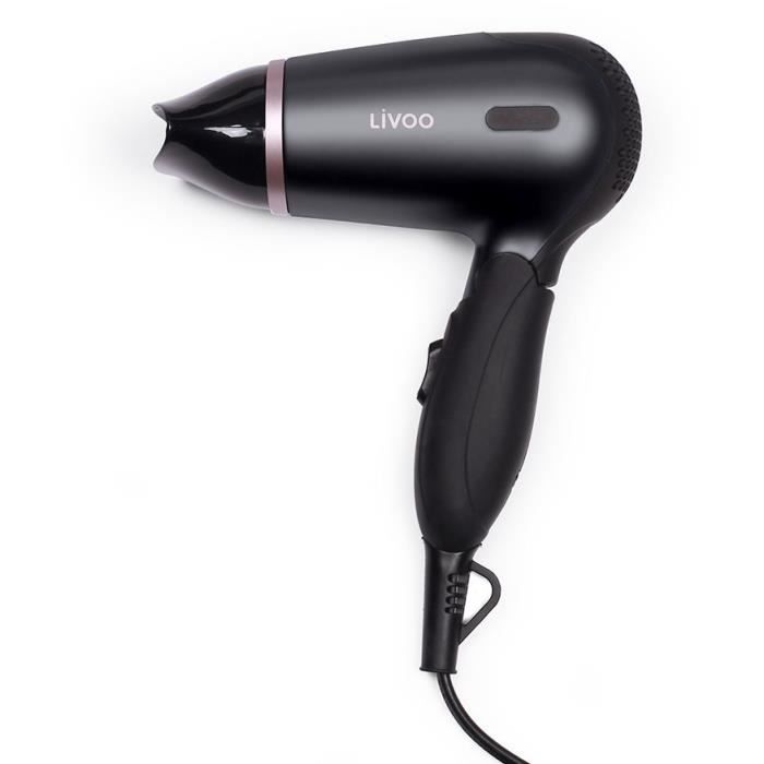 LIVOO DOS175 Travel Hair Dryer - 2 Speeds - Dual Voltage 120/230 Volts - Foldable Ergonomic Handle