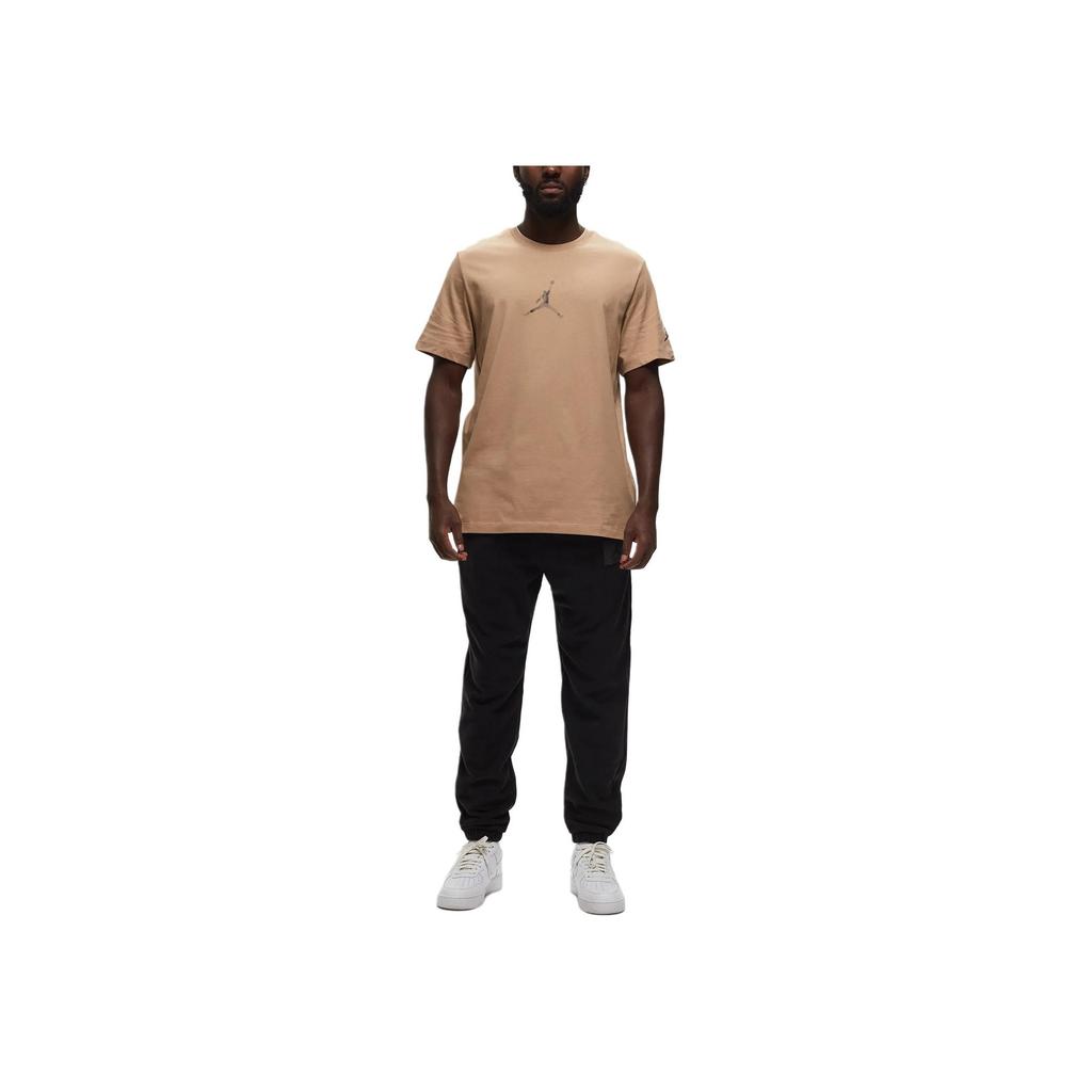 Jordan Logo Printed Short Sleeve T-Shirt Men Tops Brown FD7029-200