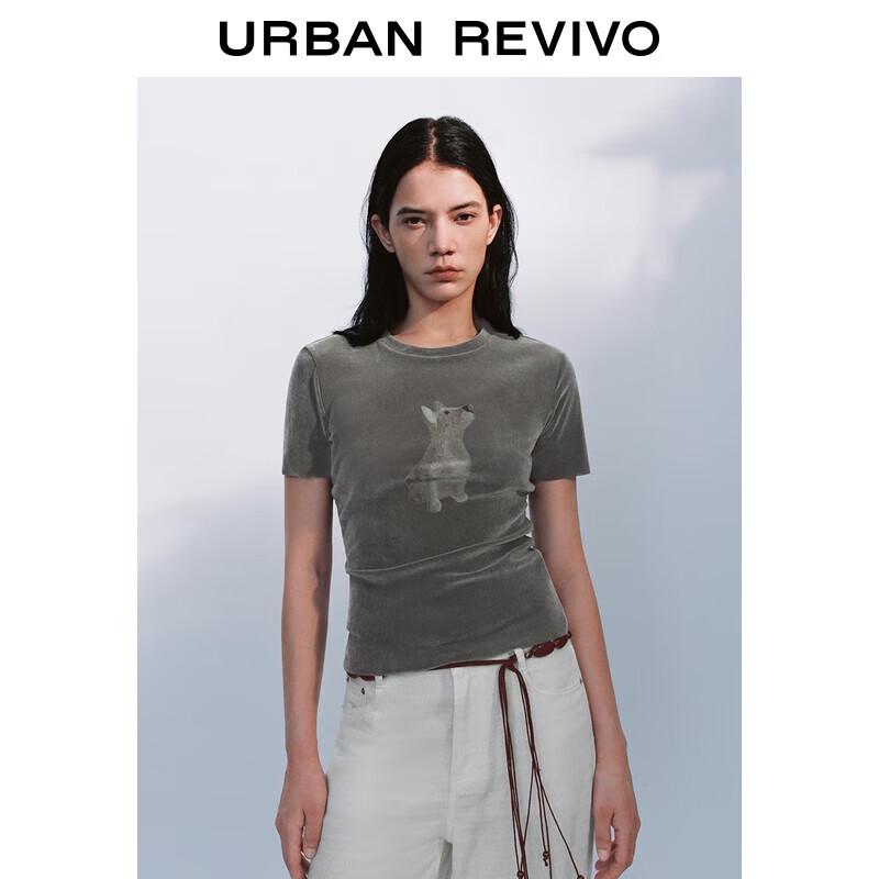 UR 2025 Autumn Women s Casual Pet Print T-Shirt S